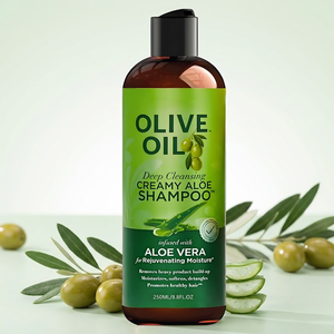 Shampoo nourrissant à l'huile d'<span class=keywords><strong>olive</strong></span> et à l'aloe vera 250ml avec bouchon à pression, vente en gros, OEM, ODM, personnalisé - Product Image 1