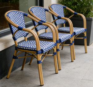 Garden Furniture Outdoor Rattan Wicker French Bistro <strong>Chair</strong> <strong>Bamboo</strong> Finish Rattan <strong>Chair</strong> - Product Image 2