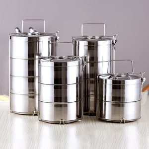 Boîte à <span class=keywords><strong>lunch</strong></span> en acier inoxydable 410 à 3 niveaux, porte-repas multicouche et <span class=keywords><strong>thermos</strong></span> pour la rentrée scolaire - Product Image 2