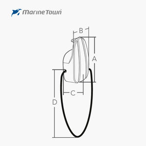 Nuevo soporte de cuerda de montaje en superficie de acero inoxidable 316 de Marine Town con gancho y cuerda elástica para el orden de la cubierta - Product Image 4