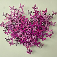 Décoration murale en acier inoxydable rose Art Déco créative, sculpture de papillon, 90x105cm, décoration intérieure pour la maison et le bureau