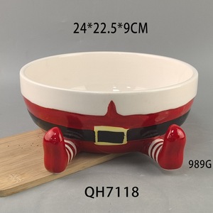 Creative Eco-Friendly Porcelain Christmas Fruit <strong>Tray</strong> Cute Santa <strong>Candy</strong> Bowl Living Room Coffee Table Snack Storage - Product Image 2