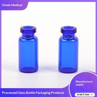 Flacons en verre transparent bleu avec bouchon à vis pour emballage pharmaceutique, solution originale, alyquotée et protégée de la lumière