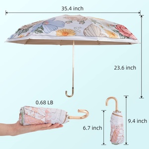 Modern Compact Three-Folding <b>Windproof</b> <b>Umbrella</b> with UV Protection Lightweight Portable Fully-Automatic Design for Women Adults - Product Image 6