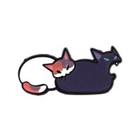 Broche en acrylique en gros, motif chat double câlinant, mignon, noir, calico, dessin animé, pour décoration de sac Ita, sac à dos, cadeau d'amitié