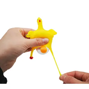 Jouets créatifs drôle vent poulet porte-clés presser oeuf poulet spoof oeuf pondant poulet vent décompression jouets tricots