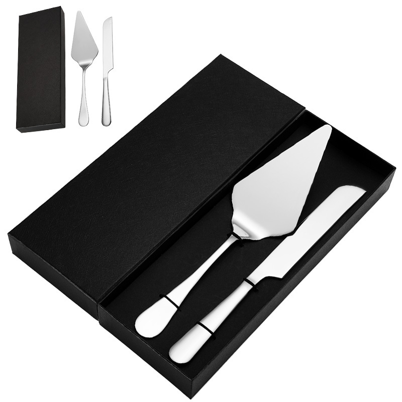 Ensemble couteau à gâteau et spatule en argent