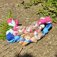 Jouet en corde pour chien en vraie fourrure d'animal personnalisé, haute qualité, interactif pour l'extérieur, jouets à mâcher pour chien à prix de gros