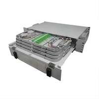 Caja de Distribución de Fibra Óptica FTTH ODF 1U 5G de 19/21 Pulgadas SURFIBER con Panel de Conexiones y Puertos SC/LC/FC/ST para 8 Bandejas de Empalme