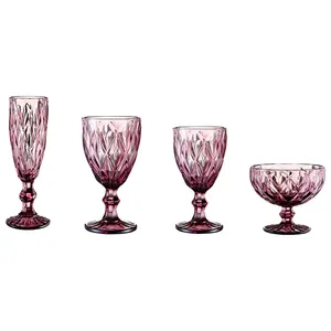 color vintage champagne cup flute glasses Drinking wine Goblets