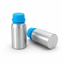 Bouteille d'huile essentielle en aluminium poli de 250 ml, bouchon bleu ciel, parfum marin, anti-UV, vente en gros OEM