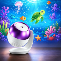Projecteur Galaxie USB Type-C LED, Veilleuse Étoilée avec 24 Motifs de Projection et 7 Sons Blancs pour Décoration de Chambre et Cadeau