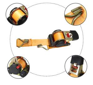 ULK 2 pulgadas precio de fábrica grúa Auto retráctil trinquete correas de amarre correa de amarre doble J GANCHO 2 pulgadas - Product Image 2