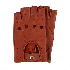 Half Finger Leather <b>Driving</b> <b>Gloves</b> with Breathable Perforated Design Non Slip Grip Unisex Style for Daily <b>Driving</b> All Seasons - Product Image 2