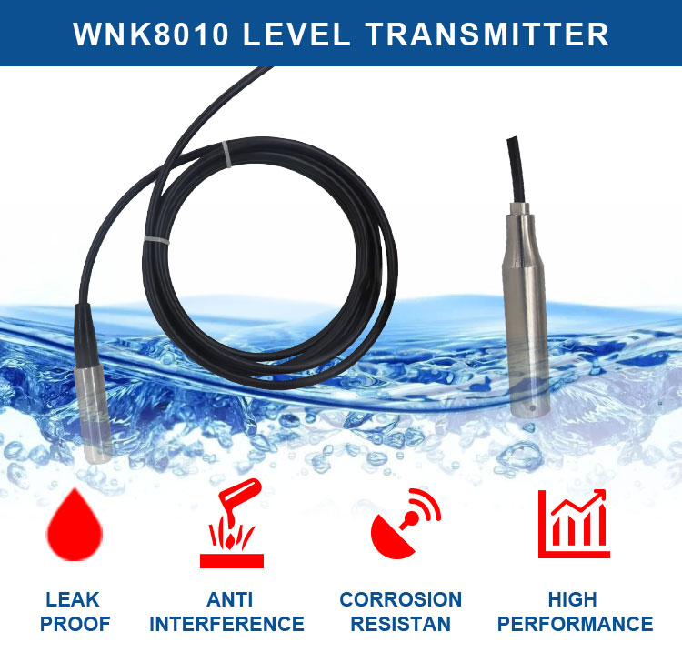 WNK Submersible Hydrostatic Deep Well Water Level Sensor 4 - 20ma 0- 10V