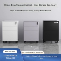 Archivador Metálico Móvil Bajo Escritorio con Cajones con Cerradura, Resistente al Fuego, Diseño Moderno y Minimalista para Almacenamiento de Oficina