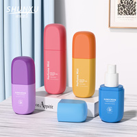Nouvelle conception de flacon pulvérisateur de brume tonifiante mignon, 60, 80, 100 ml, en plastique PET, emballage cosmétique avec pompe à lotion pour crème solaire corporelle
