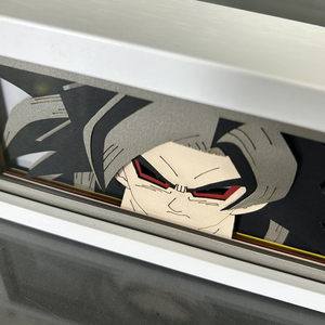 Goku Super Saiyan 4 Anime boîte à lumière MDF cadre en bois découpé au laser papier boîte d'ombre pour <span class=keywords><strong>Dragon</strong></span> Balls Led veilleuse pour la décoration de la chambre - Product Image 5