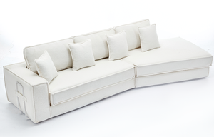 Canapé-lit convertible pliable 2-en-1, ensemble moderne pour appartement et hôtel, canapé d'angle 3 places - Product Image 4