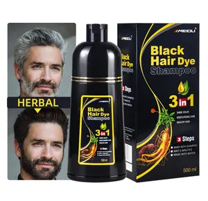 Guangzhou factory 500ml natural plant bubble liquid permanent colour beard shampoo hair dye for men