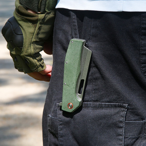 Coltello Pieghevole EDC XR955R con Manico in Micarta e Lama Tanto D2 Stone Wash, Coltello Tascabile per Sopravvivenza, Campeggio e Autodifesa - Product Image 3