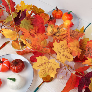 Guirlande de feuilles d'érable artificielles 100cm-200cm, fleurs en soie, décoration d'automne pour la maison, cheminée, décoration de Thanksgiving - Product Image 3