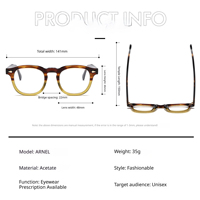 Gafas de Diseño Retro Y2K de la Marca de Lujo Mazzucchelli, Monturas Ópticas de Acetato para Hombre