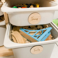 Étiquettes rondes en bois pour rangement de jouets de bébé, 7 cm, pour autocollants Trofast