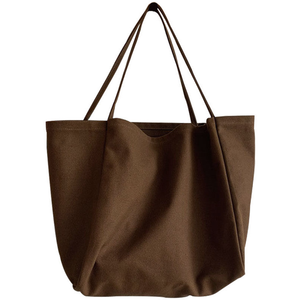 Logo personnalisé grande capacité coton blanc uni grands sacs à provisions réutilisable personnalisé sac fourre-tout en toile avec poignée 32 - Product Image 3