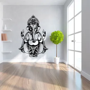 New idol yoga Buddha mandala Ganesha Wall stickers Living room stickers carved decorative painting