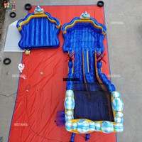 Toboggan aquatique gonflable géant en PVC pour adultes, prix d'usine, avec piscine amovible et plateforme d'atterrissage pour fêtes en extérieur
