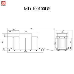 Scanner de bagages à rayons X pour l'inspection de la sécurité du fret aérien MAIDUN Dual View 100100 Durable <span class=keywords><strong>en</strong></span> acier inoxydable pour les ports douaniers des aéroports - Product Image 5