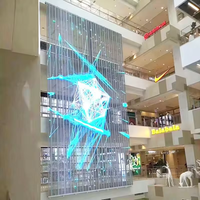 Écran LED publicitaire en film 3D transparent flexible personnalisé P2.6-5.2, écran LED ultra-fin pour vitrine de magasin