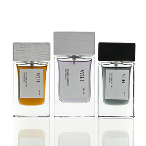 Flaconi <span class=keywords><strong>per</strong></span> Profumo da 30ml 50ml con Logo Personalizzato, Fondo Spesso, Bottiglia in Vetro Quadrata Piatta Trasparente <span class=keywords><strong>per</strong></span> Fragranze, Tappo in Legno Bianco/Nero - Product Image 4