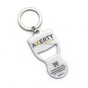 Porte-clés jeton de déverrouillage pour chariot de courses 1 EURO en métal époxy, cadeau promotionnel pour le marché européen - Product Image 2