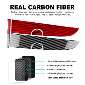 Fibra de carbono suave Real para <span class=keywords><strong>Fiat</strong></span> <span class=keywords><strong>500</strong></span> Abarth 595 2016 2017 2018 2019 2020 2021 <span class=keywords><strong>2022</strong></span> 2023 coche Co-liopt accesorios adhesivos interiores - Product Image 3