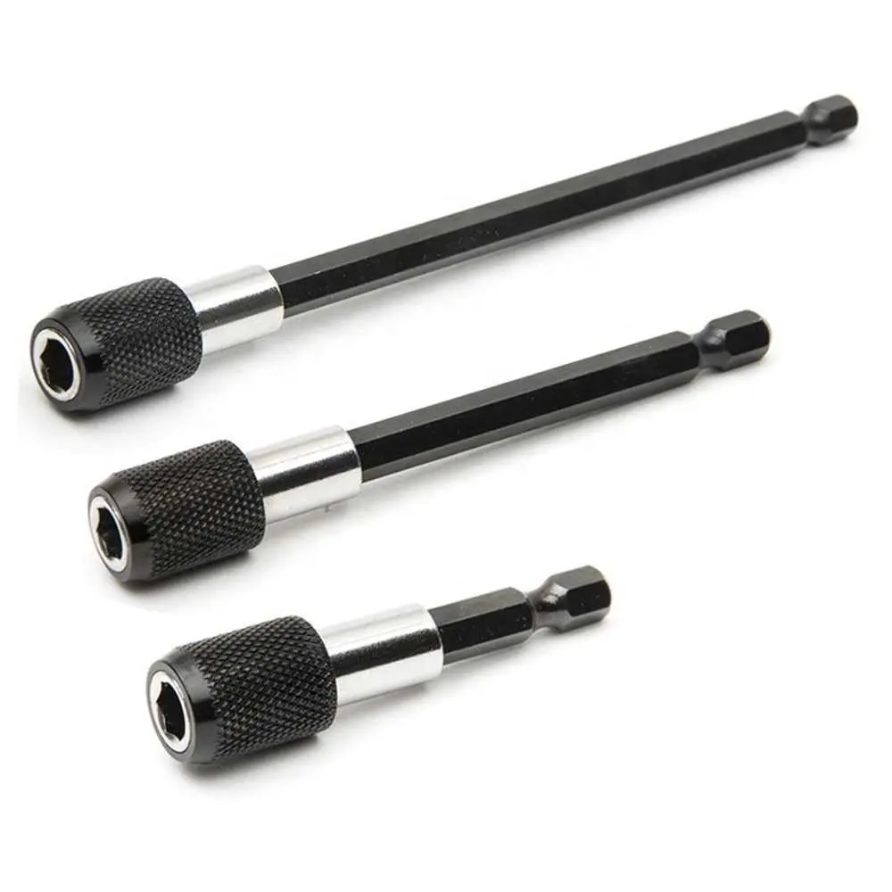 1/4 adaptor soket segi enam kepala Batch Shank heksagonal tutup hitam adaptor lepas cepat 60/100/150mm