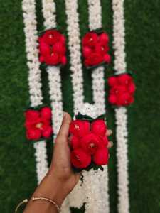 Chaîne florale événement fête décors Mogra et renoncule fleur guirlande mariage scène toile de fond décoration fleur tenture murale - Product Image 4