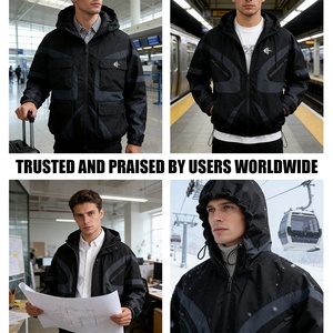 Rainbow Spray ODM/OEM <strong>Long</strong> Sleeve Crop Zipper <strong>Men</strong> <strong>Jackets</strong> Casual Color Block Patchwork Design Windbreaker Hooded <strong>Jackets</strong> <strong>for</strong> <strong>Men</strong> - Product Image 4