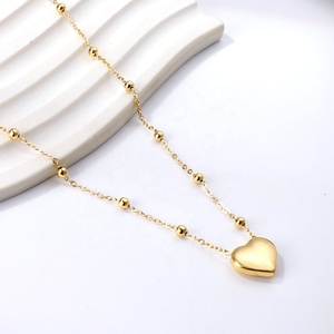 Ainty iny taintainless Steel 18K lated Old lated Eart hokhoker endant eckeclace harm Hain eckecklace omen ewelry - Product Image 2