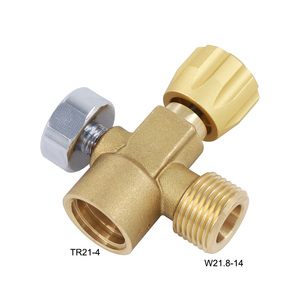Adaptador de tanque de CO2 de cilindro de fabricante de Soda entera <span class=keywords><strong>Indivisible</strong></span> ASA con válvula de encendido y apagado de manómetro de 3000Psi, CGA320 macho a CGA320 macho o W21.8-14 - Product Image 4