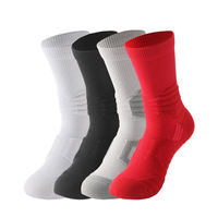 Chaussettes de sport professionnelles OEM en gros, respirantes en maille, avec fond en tissu éponge épaissi, anti-transpiration, mi-mollet, pour le basketball