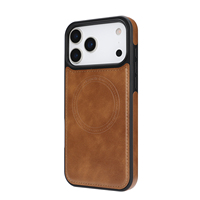 Étui de téléphone magnétique en cuir PU + TPU avec design gaufré et support magnétique pour recharge sans fil pour 12/13/14/15/16/17/18 Pro Max