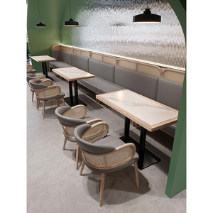 Muebles de Cafetería Personalizados de Alta Calidad OEM/ODM, Sofá de Cuero para Restaurante con Respaldo Alto y Asiento Individual - Product Image 2
