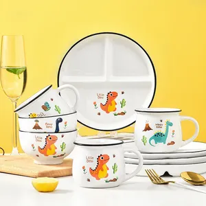Cartoon Ceramic Tableware Children's Plate Breakfast Plate Combination