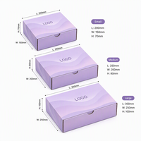 Boîte à tiroir rigide de luxe avec logo personnalisé, texture ondulée violette, pour emballage de cosmétiques, de produits de beauté et de soins de la peau, boîte cadeau en papier coulissante, vente en gros