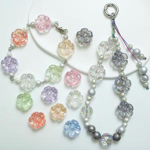 ลูกปัดอะคริลิครูตรงลายดอกไม้หลากสีสำหรับอุปกรณ์เสริมโซ่โทรศัพท์มือถือวัสดุทำด้วยมือแบบ DIY - Product Image 5