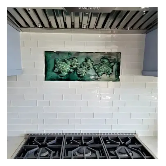 Backsplash ครัวในร่มกลางแจ้ง,ผนังเขตร้อนตกแต่งผนังสำหรับห้องอาบน้ำห้องน้ำกระเบื้องเซรามิก3d