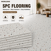 MORLENX Terrazzo-Look SPC-Bodenbelag Umweltfreundlich Wasserdicht Rutschfest Starrer Kern Klick-Vinylfliesen für Büro Schule Gewerbe