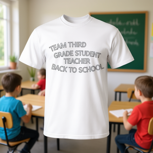 Camiseta Promocional de Regreso a Clases para Maestros de Tercer Grado - Product Image 3